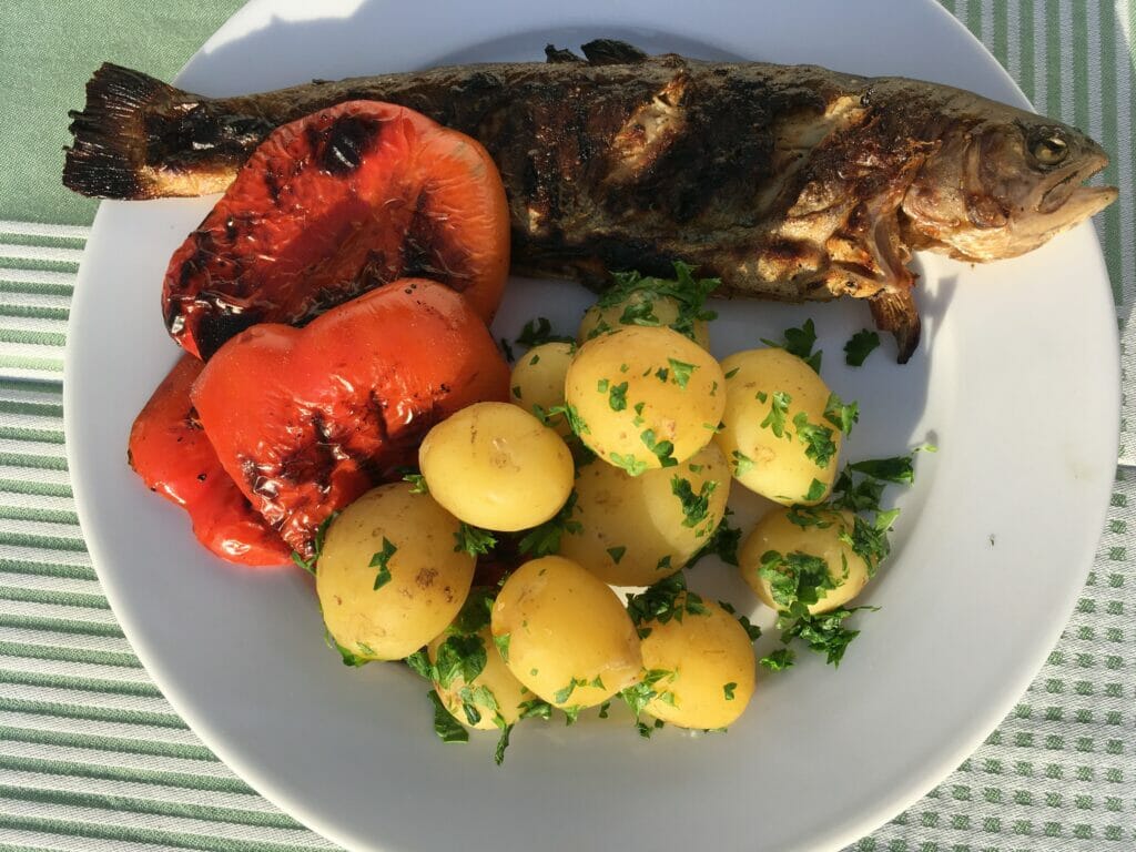 fisk grillet nye kartofler