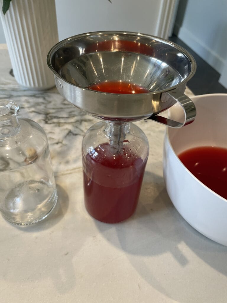 hjemmelavet gin med jordbær og rabarber til sommerdrink